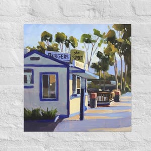 The Spot Art Print - Carpinteria Oil painting by Sharon Schock 12x12, 16x16, 18x18