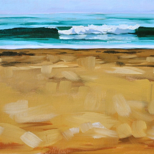 California Waves II - 8x10 - Beach painting by Sharon Schock