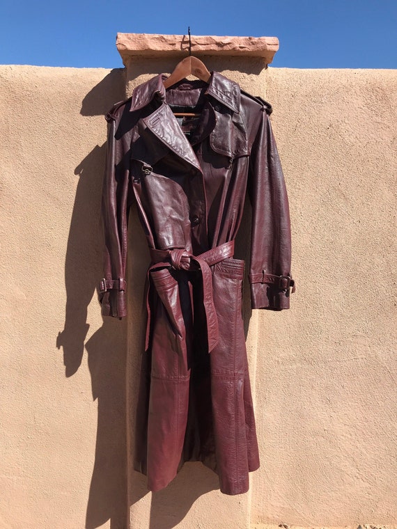 Vintage Burgundy Etienne Aigner Leather Duster