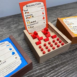 Unofficial Settlers of Catan Game Piece Organizer Box STL File Only