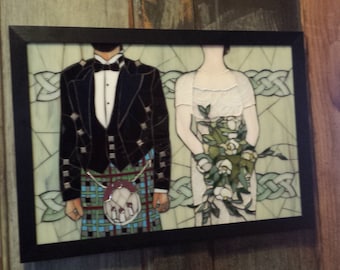 Anniversary Wedding Love Stained Glass Mosaic