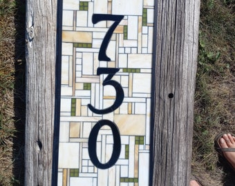 Custom House Numbers Stained Glass Mosaic