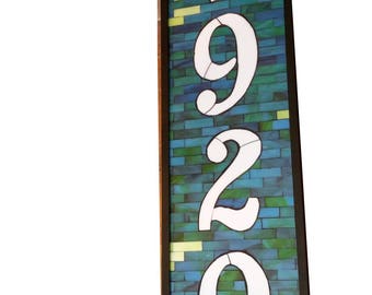 Custom House Numbers Stained Glass Mosaic