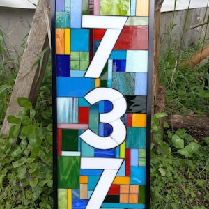 Custom Stained Glass Mosaic House Number Plaque