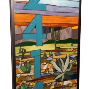 Custom House Numbers Stained Glass Mosaic image 4