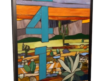 Custom House Numbers Stained Glass Mosaic