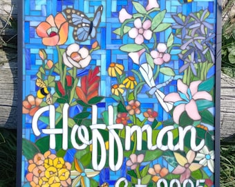 Anniversary Wedding Love Stained Glass Mosaic