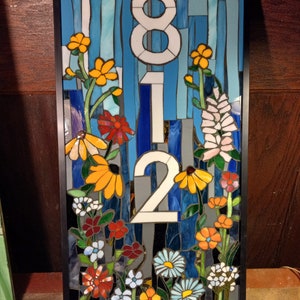 Custom House Numbers Stained Glass Mosaic