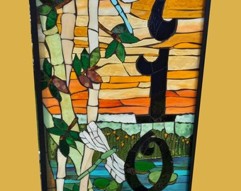 Custom House Numbers Stained Glass Mosaic