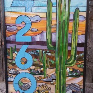 Custom House Numbers Stained Glass Mosaic image 2