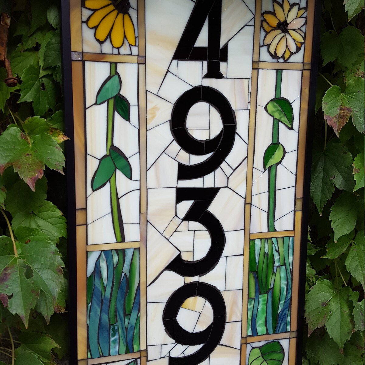 Stained Glass House Number