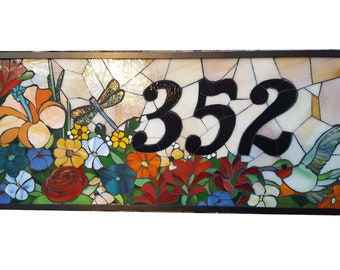 Numeri civici personalizzati Mosaico in vetro colorato