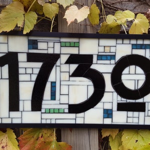 Custom House Numbers Stained Glass Mosaic