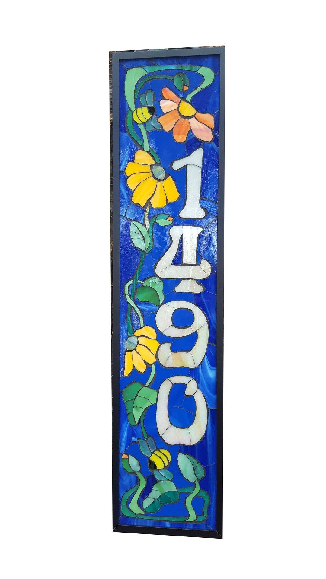 Custom House Number in Stained Glass Mosaic With Decorative Element Etsy