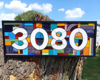 Numeri civici personalizzati Mosaico in vetro colorato