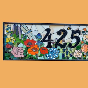 Numeri civici personalizzati Mosaico in vetro colorato immagine 3