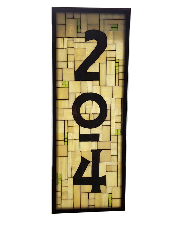 Custom Stained Glass Mosaic House Number Plaque Custom Stained Glass Mosaic House