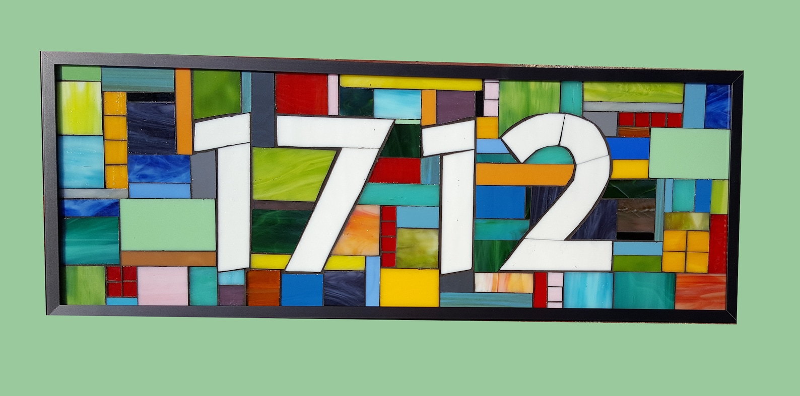 Custom House Numbers Stained Glass Mosaic Etsy