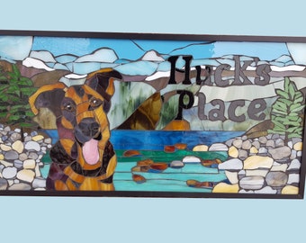 Custom Pet Portrait in Stained Glass Mosaic