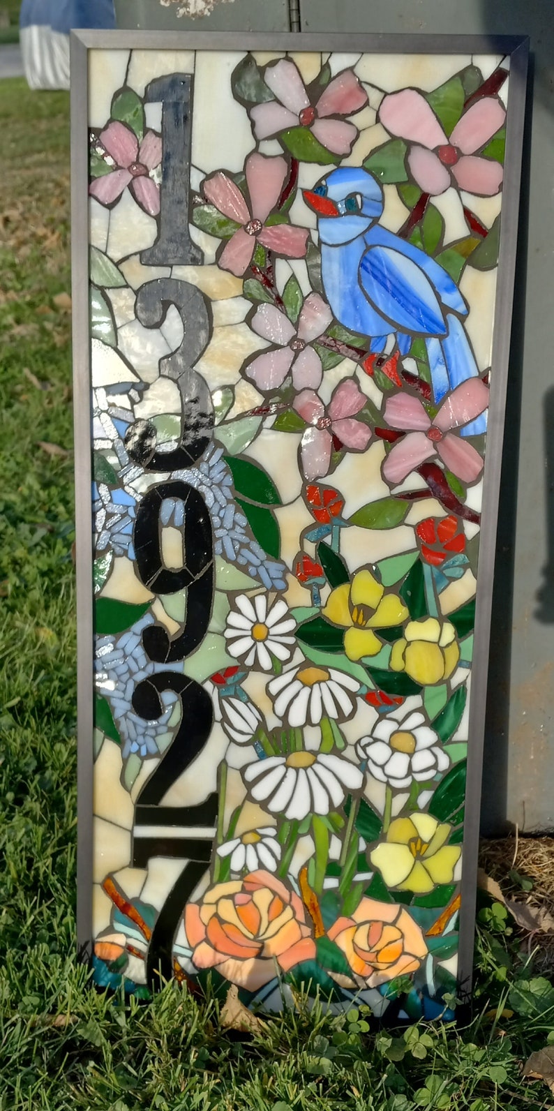 Numeri civici personalizzati Mosaico in vetro colorato immagine 5