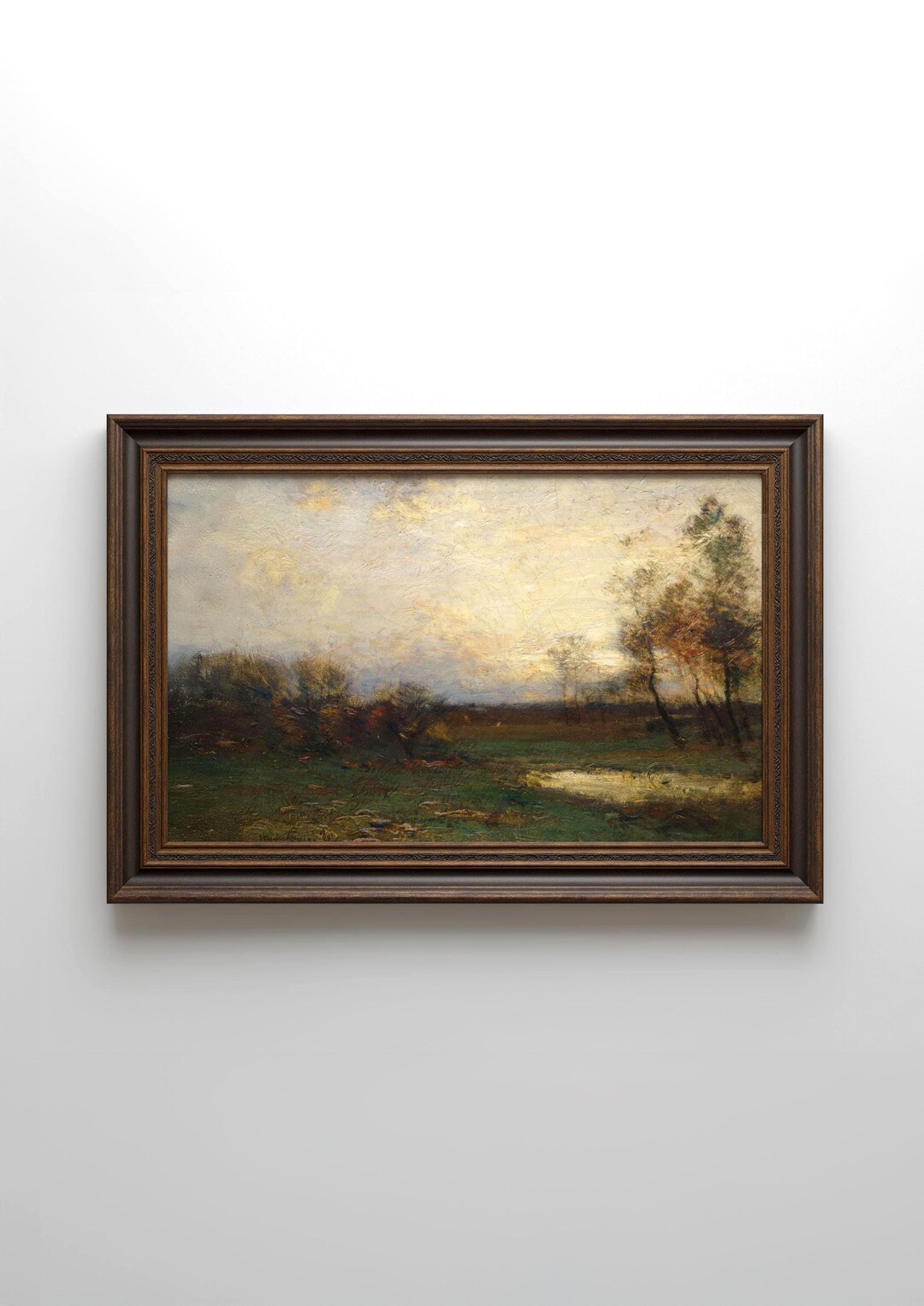 Vintage Autumn Landscape Oil Painting Print | Moody Nature Wall Art - Etsy