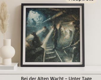 Diamond Painting Set • Bergbau Ruhrpott Motiv • Underground Workers • 30x30 cm • Komplettset • DIY Mosaik • Unbenutzt & ungeöffnet