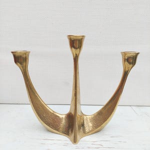 Horst Dalbeck brass candlestick brutalist Mid Century design