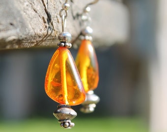 Baltic Amber Earrings Dangle Yellow Honey Natural Jewelry Geometric Zen Transparent Dangling Summer Organic Fashion Handcrafted Bee Earthy