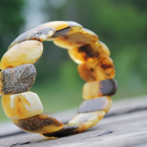 Amber Cuff Bracelet Natural Jewelry image 1