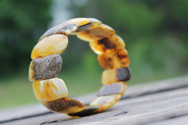 Amber Cuff Bracelet Natural Jewelry image 1