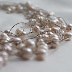Pearl Necklace / wedding necklace  / Multi Strand Pearl Jewelry / Bridal Bridesmaids  / Gift for her / Valentines