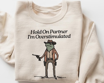 Camiseta con meme de rana occidental sobreestimulada, divertida camiseta de animal