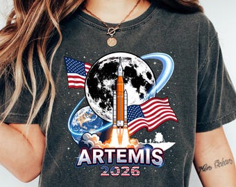 Camiseta del lanzamiento del cohete Artemis II, camiseta de exploración espacial de la misión lunar 2026