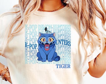 Kpop Demon Hunter Cat T-Shirt, Anime Graphic Tee