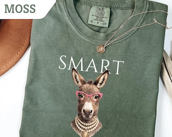 Sudadera de cuello redondo con diseño de burro inteligente, top con estampado gráfico de meme sarcástico.