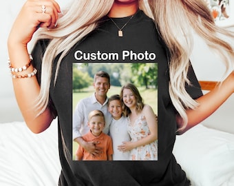 Camiseta personalizada con foto, camiseta con imagen personalizada, sube tu imagen, regalo conmemorativo con logo familiar