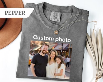 Camiseta personalizada con foto, camiseta Comfort Colors personalizada, camiseta con logo para subir imagen