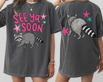 Camiseta con estampado de mapache, camiseta para el último día de clases para profesores, ropa para las vacaciones de verano.