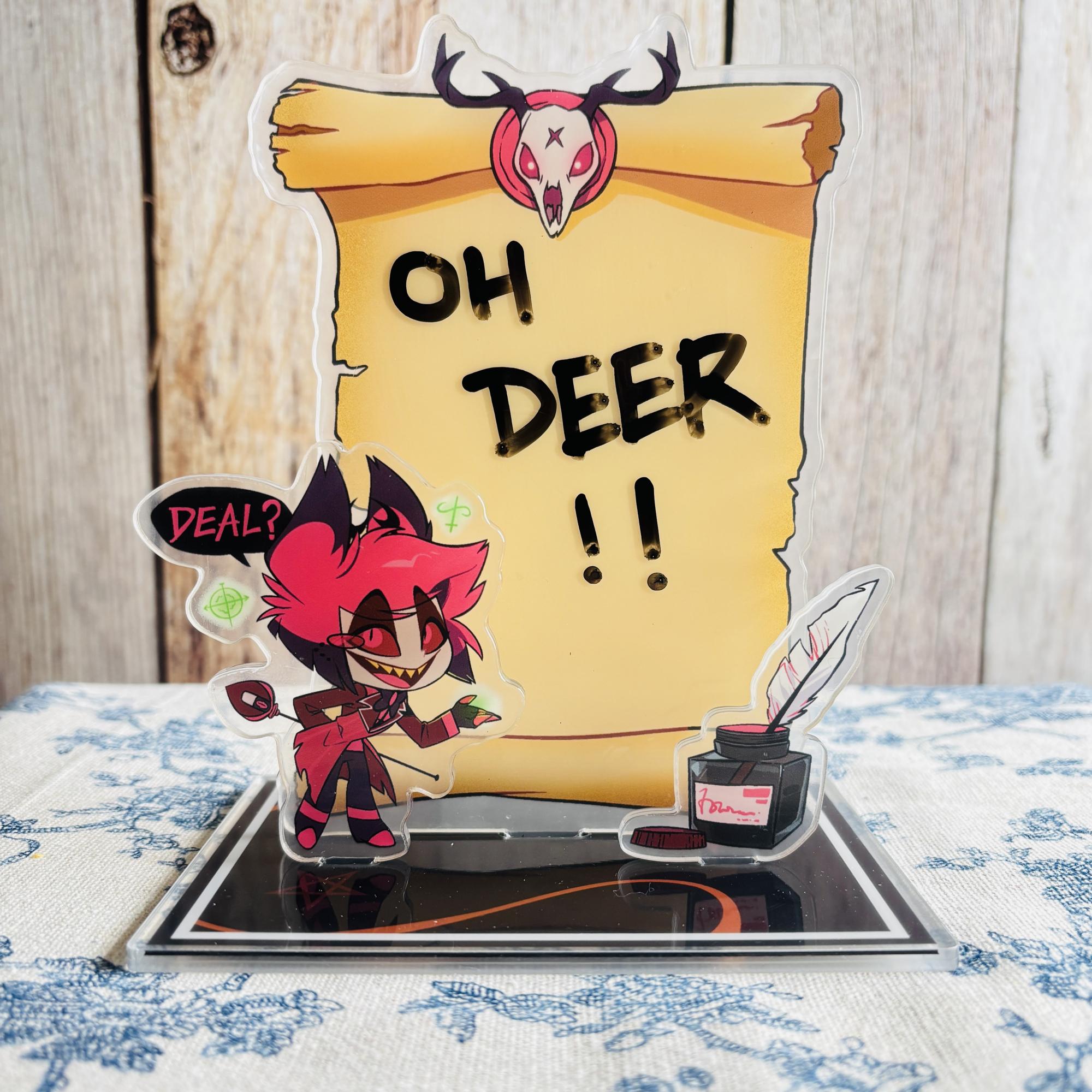 Sign a Deal... or Just Leave a Message! | Alastor Dry Erase Acrylic Standee | Hazbin Hotel Inspired Mischief
