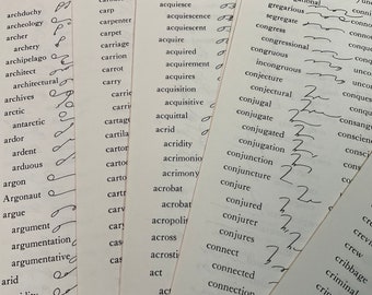 Vintage Collage Paper, 20 pages from Gregg’s Shorthand Dictionary,Mixed Media, Junk Journal, Scrapbooking