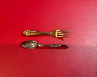 Vintage Pins, Miniature Fork and Spoon, Towle