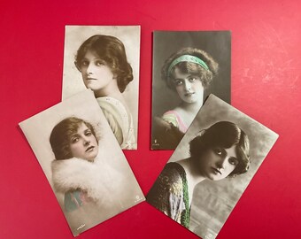 Vintage Postcards, 3 Gladys Cooper plus 1 unknown