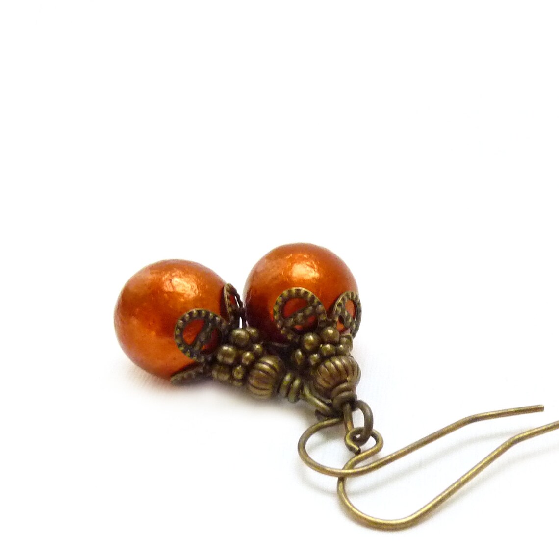 Rust Earrings Antiqued Bronze Vintage Style Dangle Earrings Etsy