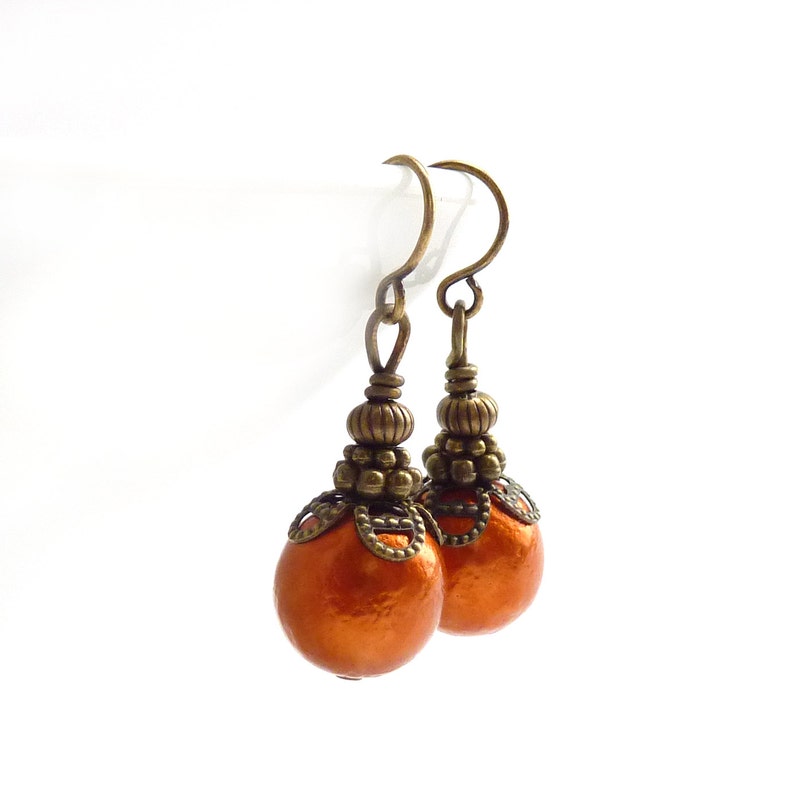 Rust Earrings Antiqued Bronze Vintage Style Dangle Earrings Etsy