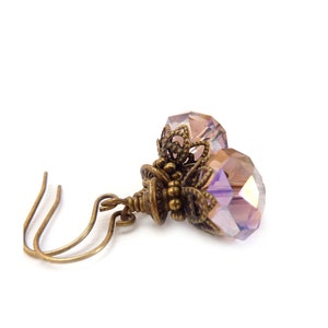 Blush pendientes - Dusty Rose Vintage rosa - Petite pendientes - femenino romántico - joyería nupcial