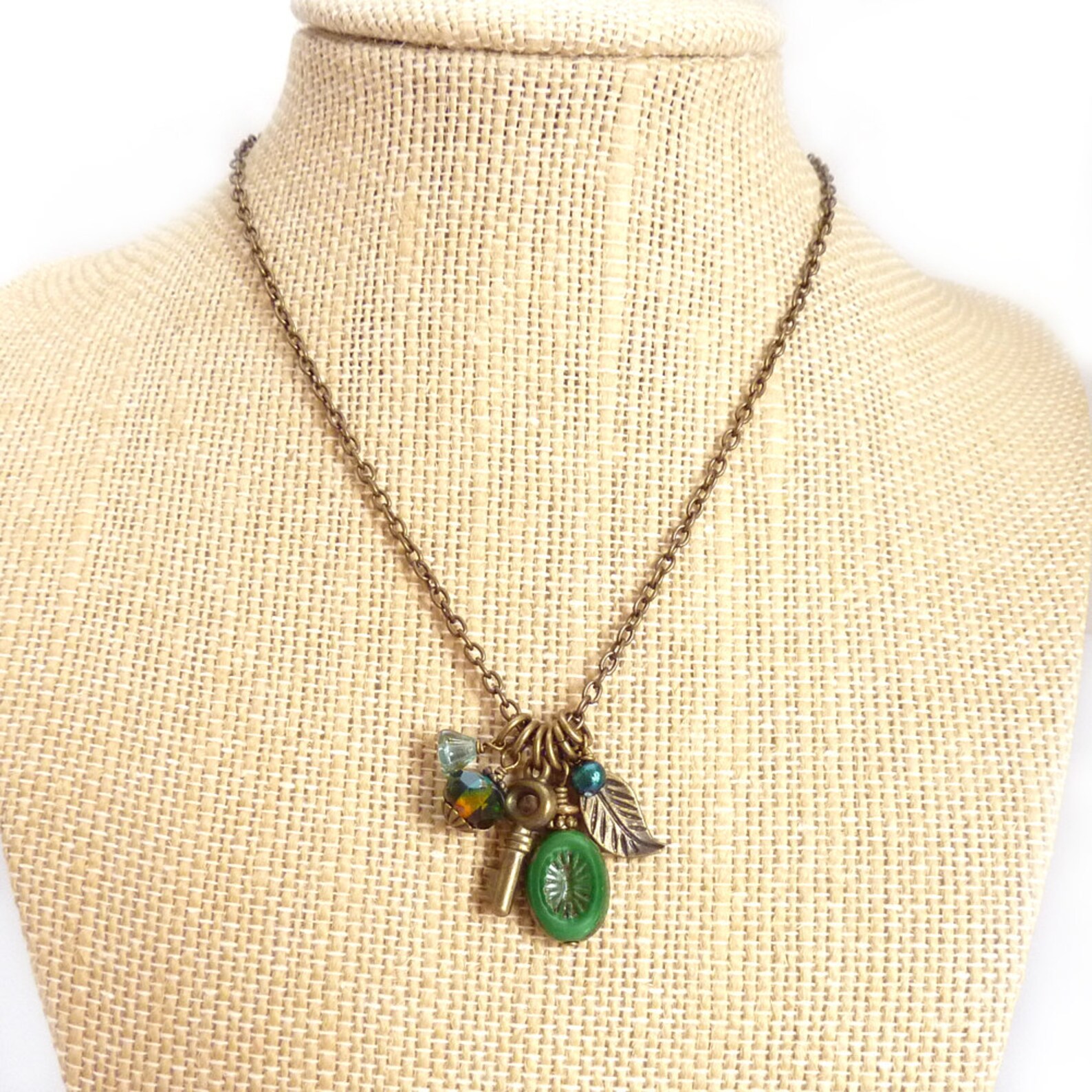 Selene Painted Key Charm Necklace