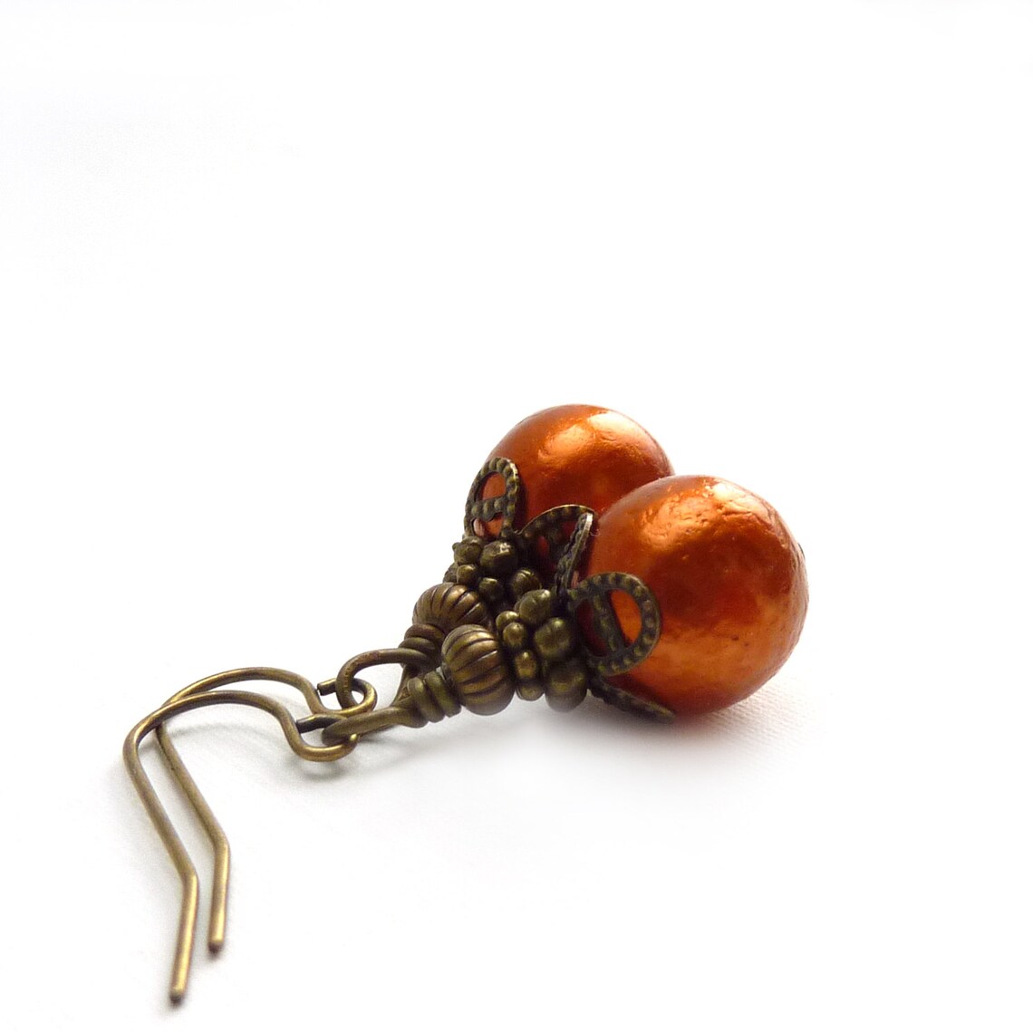 Rust Earrings Antiqued Bronze Vintage Style Dangle Earrings Etsy