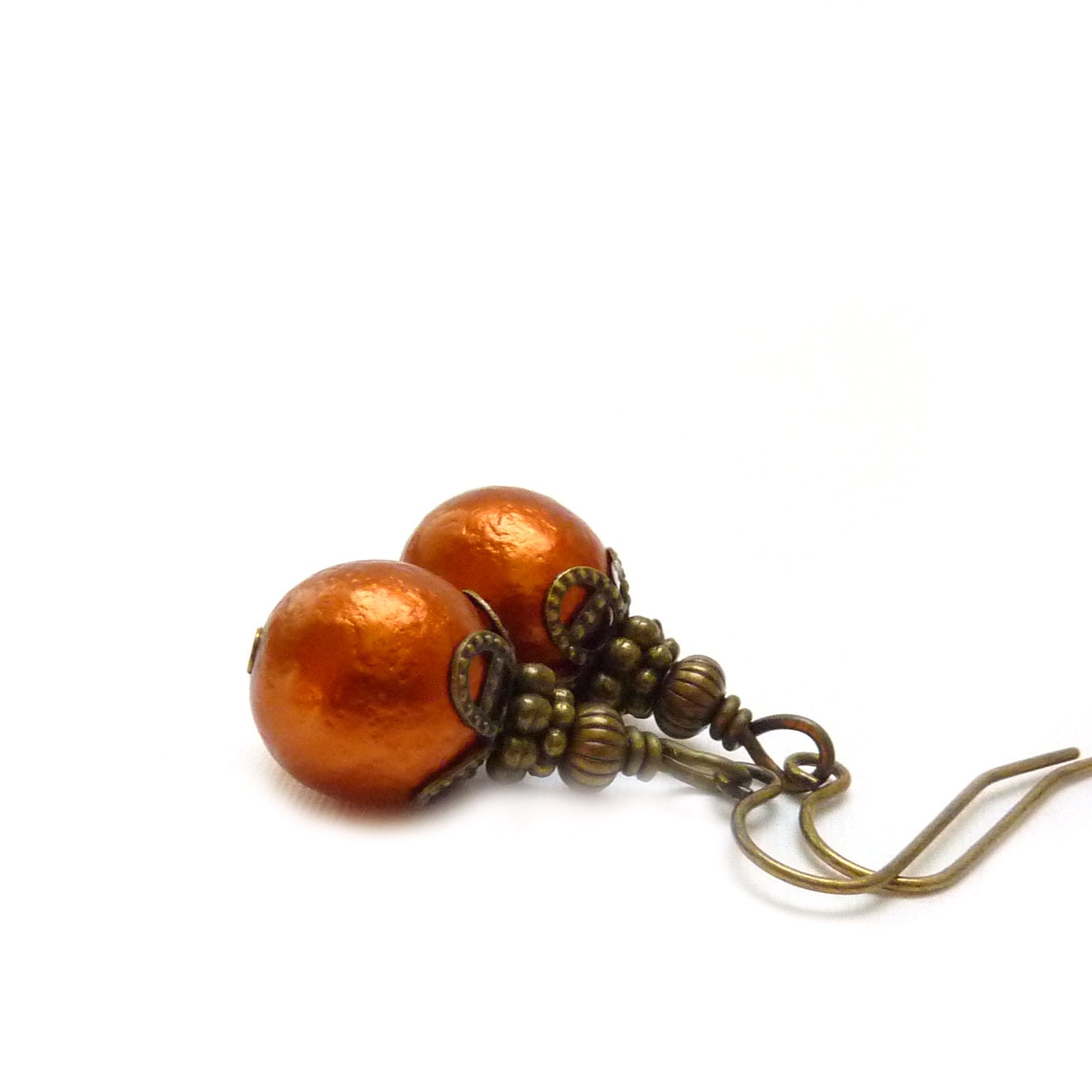 Rust Earrings Antiqued Bronze Vintage Style Dangle Earrings Etsy