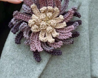 Patroon gehaakte chrysantenbroche – bloemenaccessoire (pdf-patroon)