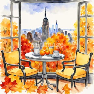 10 High Quality Designs of Window City View Clip Art 10 JPGs - Digital Print, Watercolor Wall Art, Commercial Use - Digital Download